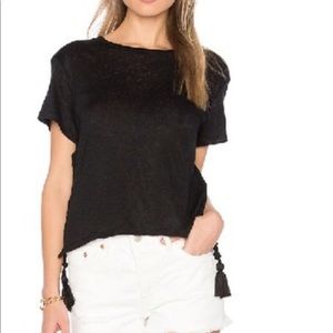 Generation Love NWT Tanya Lace Up Black Linen Tee